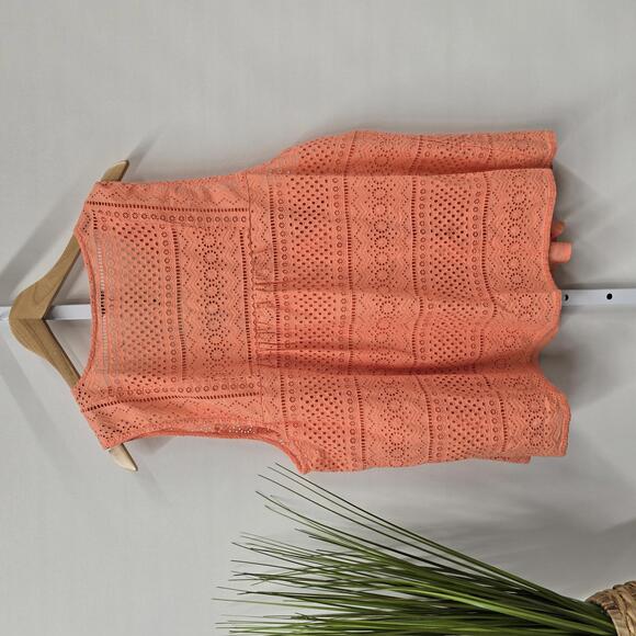 NWT‎ Lucky Brand Women's Coral Eyelet Tank Top - Picture 3 of 5